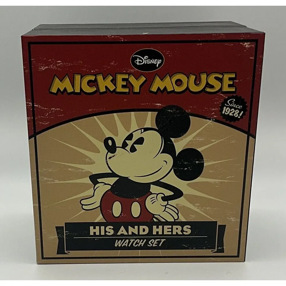 New - DISNEY MICKEY MOUSE HIS AND‎ HERS WATCH SET